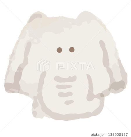 ふんわり水彩どうぶつアイコン｜ぞう 135908157