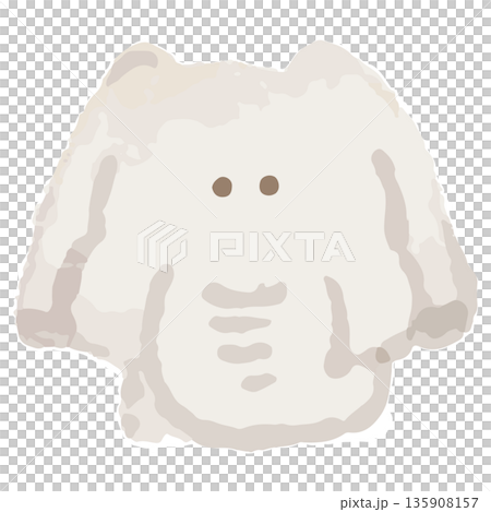 ふんわり水彩どうぶつアイコン｜ぞう 135908157