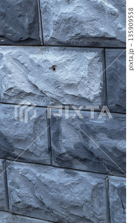 Textured Gray Stone Wall for Modern Design Projects 135909558
