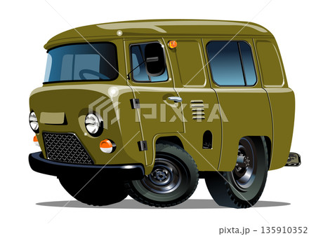 Vector Cartoon delivery van 135910352