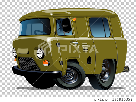 Vector Cartoon delivery van 135910352