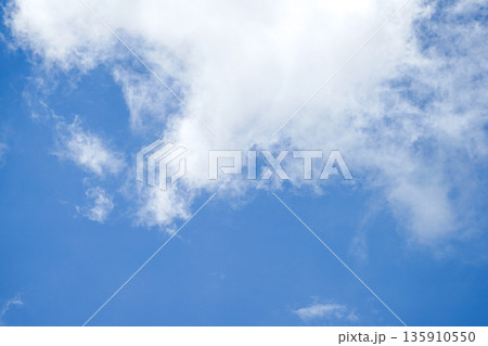 Clouds in the blue sky, Panoramic stage by light background during the summer day. 135910550