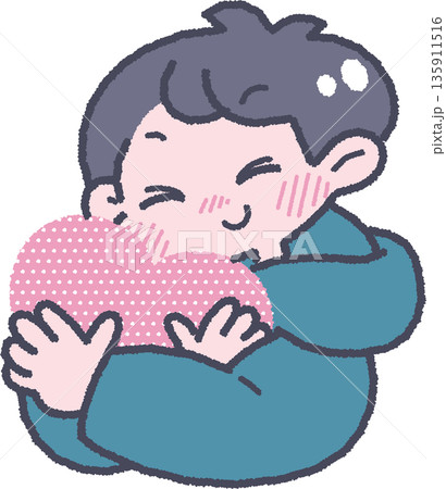 男の子と気持ちのイラスト　大好き 135911516