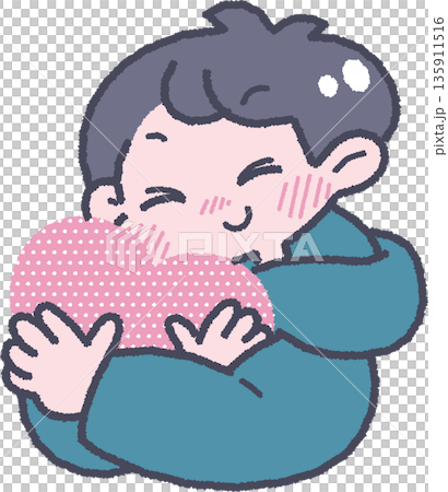 男の子と気持ちのイラスト　大好き 135911516