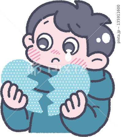 男の子と気持ちのイラスト　失恋 135911600