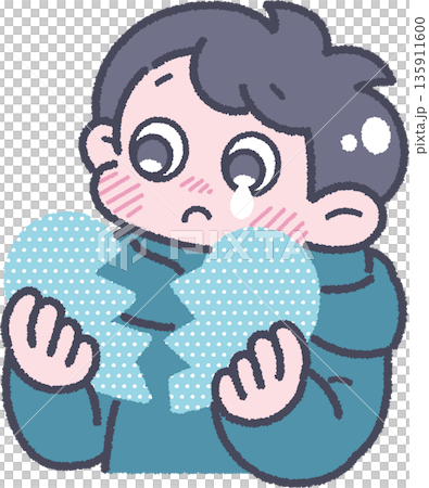 男の子と気持ちのイラスト　失恋 135911600