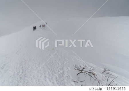 厳冬期の谷川岳・ホワイトアウト寸前の天神尾根（雪山の厳しさ） 135911633