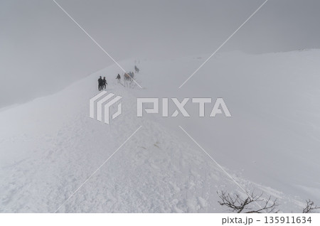厳冬期の谷川岳・ホワイトアウト寸前の天神尾根（雪山の厳しさ） 135911634