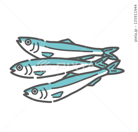 煮干し・小魚のイラスト(カルシウム豊富な食材/乾物) 煮干し・小魚のイラスト(カルシウム豊富な食材/乾物) 135911944