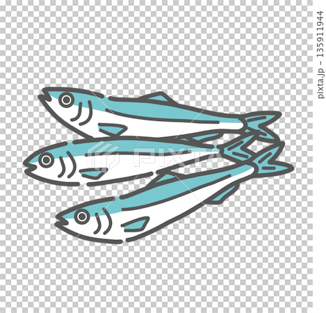 煮干し・小魚のイラスト(カルシウム豊富な食材/乾物) 煮干し・小魚のイラスト(カルシウム豊富な食材/乾物) 135911944