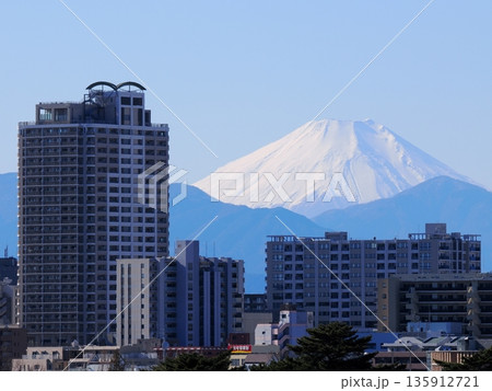 府中浅間山から望む富士山 135912721