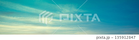 Blue sky with clouds. Cloudy sky background. Horizontal banner Blue sky with clouds. Cloudy sky background. Horizontal banner 135912847