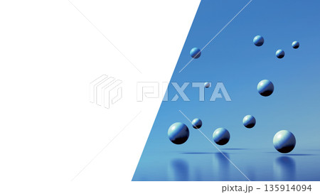 青い球体 浮遊 抽象 135914094