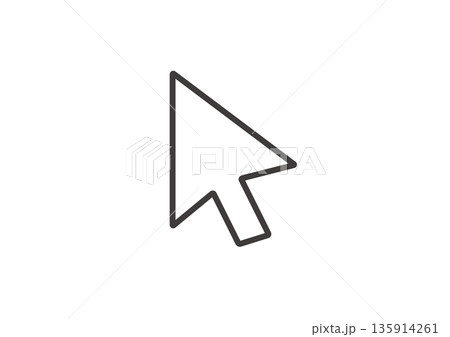 黒い枠線のある白いマウスポインタのシンプルなイラスト 135914261
