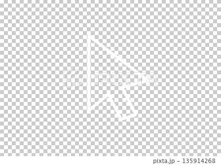 A simple illustration of a mouse pointer with only a white line 135914268