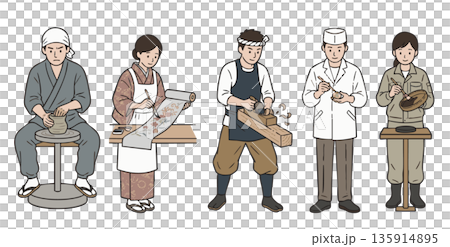 支持日本傳統工藝的工匠和手工藝人插畫集 支持日本傳統工藝的工匠和手工藝人插畫集 135914895