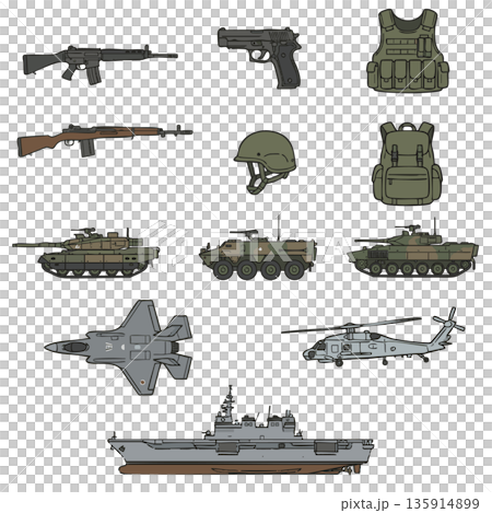 戦車や戦闘機・護衛艦など防衛ミリタリー素材 135914899