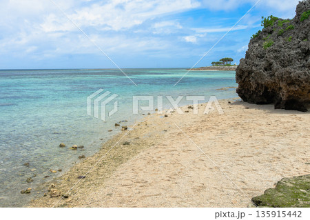 沖縄 本島 エメラルドビーチ 岩 沖縄 本島 エメラルドビーチ 岩 135915442