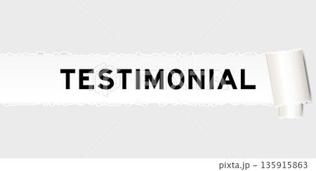 Ripped gray paper background that have word testimonial under torn part Ripped gray paper background that have word testimonial under torn part 135915863