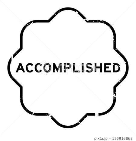 Grunge black accomplished word square rubber seal stamp on white background Grunge black accomplished word square rubber seal stamp on white background 135915868