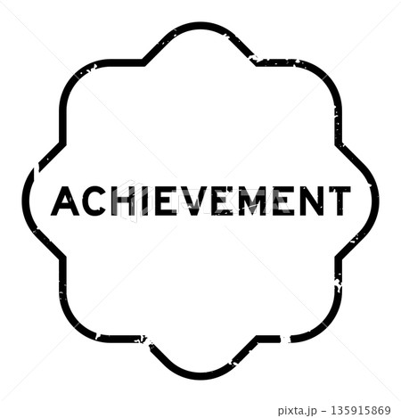 Grunge black achievement word square rubber seal stamp on white background 135915869