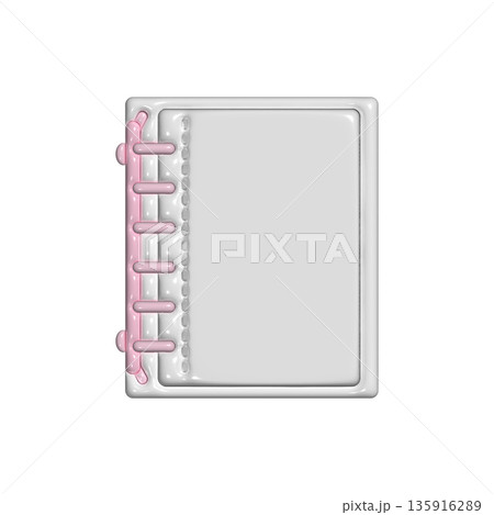 3Dのぷっくりバインダーシール帳　ピンク　シンプル 135916289