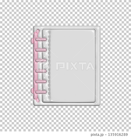 3Dのぷっくりバインダーシール帳　ピンク　シンプル 135916289