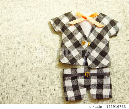 ぬい服　白黒チェックセットアップ　6 135916788