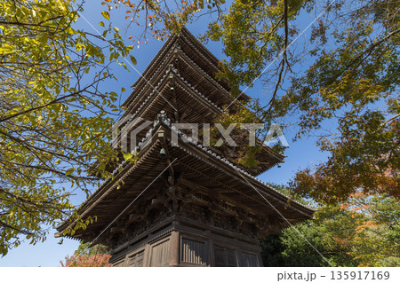 日本 岡山県総社市にある備中国分寺の五重塔 日本 岡山県総社市にある備中国分寺の五重塔 135917169