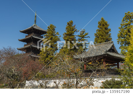 日本 岡山県総社市にある備中国分寺の五重塔 日本 岡山県総社市にある備中国分寺の五重塔 135917190