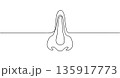 Human Nose Front View One Continuous Line Art Smell Sense Nasal Anatomy Minimalist Vector Illustration 135917773