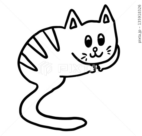 Hand drawn outlines of cat body shape for colouring book, decoration, kitten cartoon, characters, comic, mascot, stickers, tattoo, pet shop, vet, animal, home decor, house, yard, playtime, brooch, pin Hand drawn outlines of cat body shape for colouring book, decoration, kitten cartoon, characters, comic, mascot, stickers, tattoo, pet shop, vet, animal, home decor, house, yard, playtime, brooch, pin 135918326
