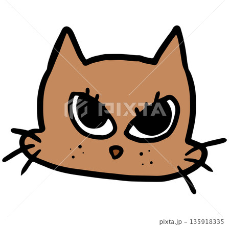 Hand drawn illustrations of grumpy cat head shape for decoration, kitten cartoon, characters, comic, mascot, stickers, tattoo, pet shop, vet, animal, home decor, house, yard, playtime, brooch, icon Hand drawn illustrations of grumpy cat head shape for decoration, kitten cartoon, characters, comic, mascot, stickers, tattoo, pet shop, vet, animal, home decor, house, yard, playtime, brooch, icon 135918335