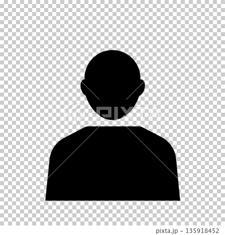 プロフィール用のシンプルな人物アイコン(黒) 135918452