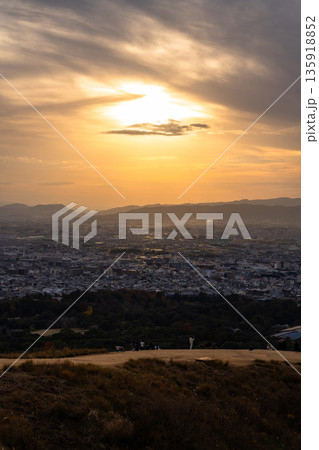 【秋】奈良公園　若草山からの眺望 135918852