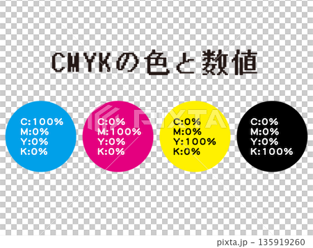 CMYK numerical illustration material set 3 135919260