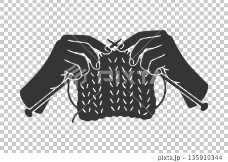 編織手輪廓圖標 135919344