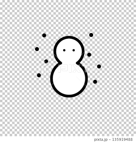 簡單的彩色天氣圖標,雪人,降雪 簡單的彩色天氣圖標,雪人,降雪 135919488