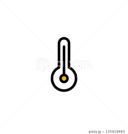 シンプルなカラー天気アイコン 気温計 シンプルなカラー天気アイコン 気温計 135919493