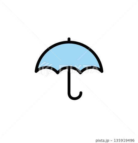 シンプルなカラー天気アイコン 雨 傘 シンプルなカラー天気アイコン 雨 傘 135919496