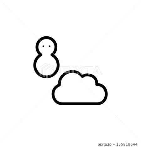 シンプルなカラー天気アイコン 雪 雲 シンプルなカラー天気アイコン 雪 雲 135919644