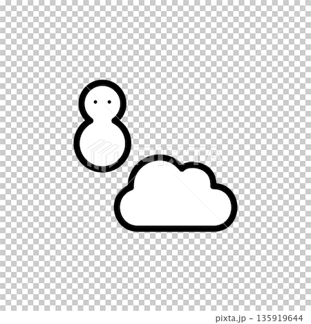 シンプルなカラー天気アイコン 雪 雲 シンプルなカラー天気アイコン 雪 雲 135919644