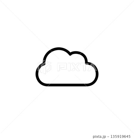 シンプルなカラー天気アイコン 雲 曇り 135919645
