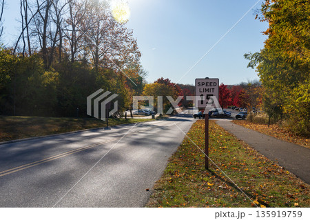 A road with a speed limit of 15 mph 135919759