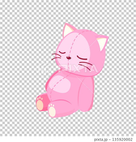 可愛毛絨貓的向量插圖 135920002