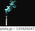 Swirling movement of smoke. Smoke from cigarettes is harmful to health. AI Generated. 135920247