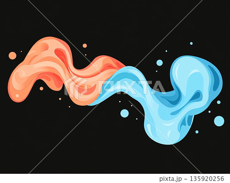 Abstract colorful smoke or mist background composition. Graphic smoke. AI Generated. 135920256