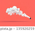 Swirling movement of smoke on red background. Abstract smoke background. AI Generated. 135920259
