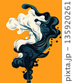 Smoke over yellow background. abstract smoke multicolored. AI Generated. 135920261