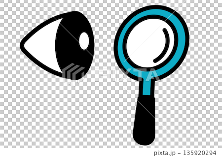 Visualization image illustration: Side view and magnifying glass 135920294
